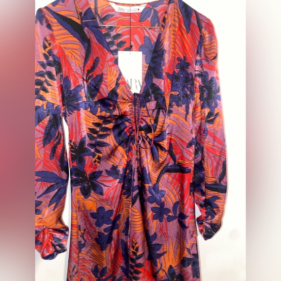 Zara tropical Tshirt fit dress NWT - Picture 4 of 5